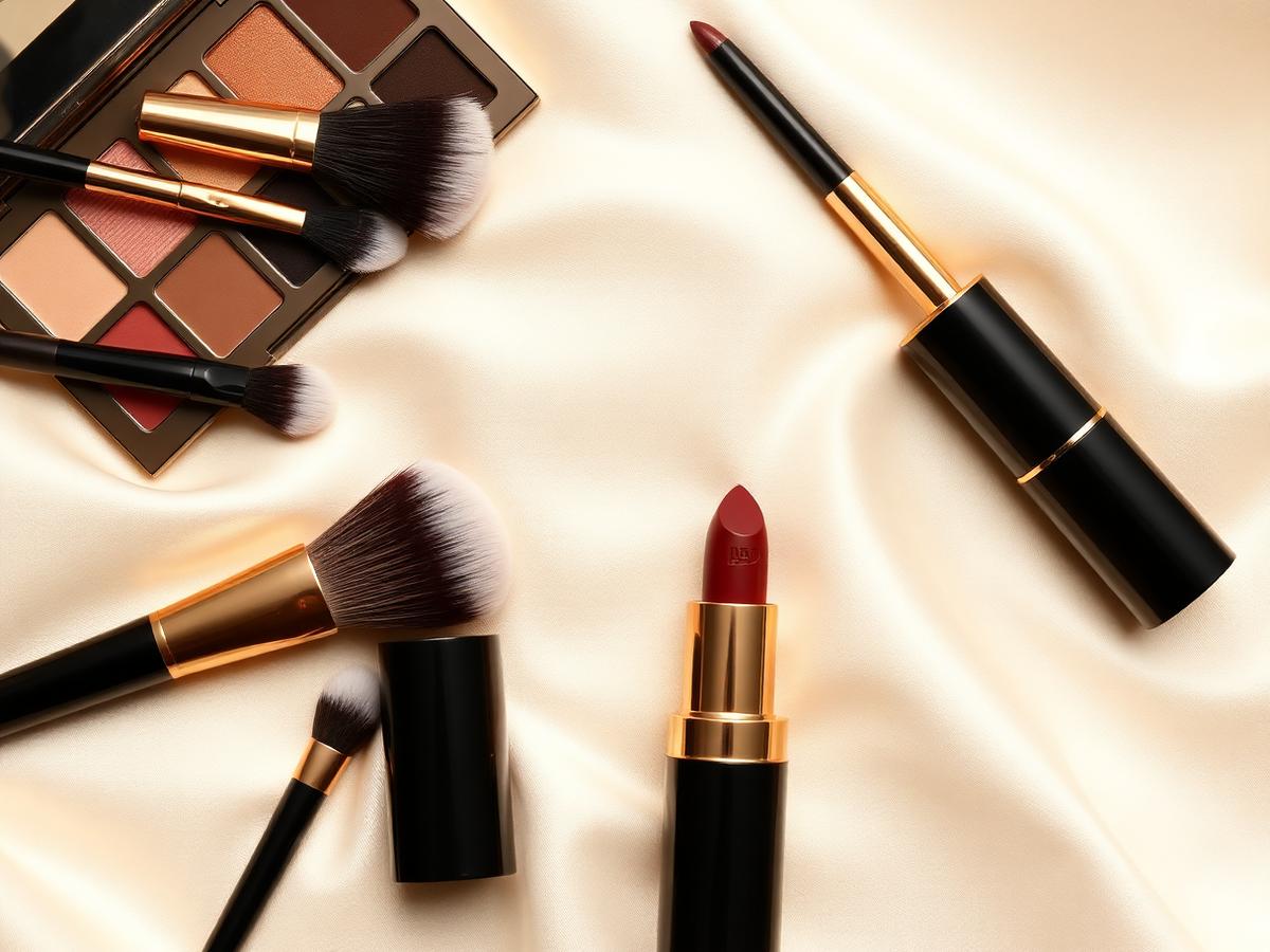 Luxury makeup flatlay
